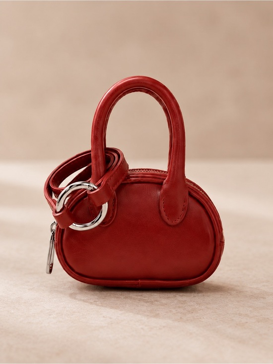 Anthropologie Accessories - Anthropologie Red Mini Purse Bag Charm Keychain Coin Pouch NWT
